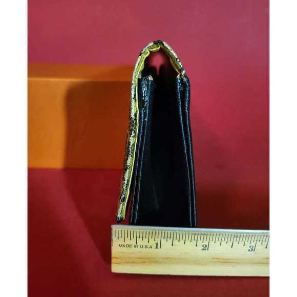 Black Clutch Purse With Gold Lace Embelishment - Picture 7 of 7